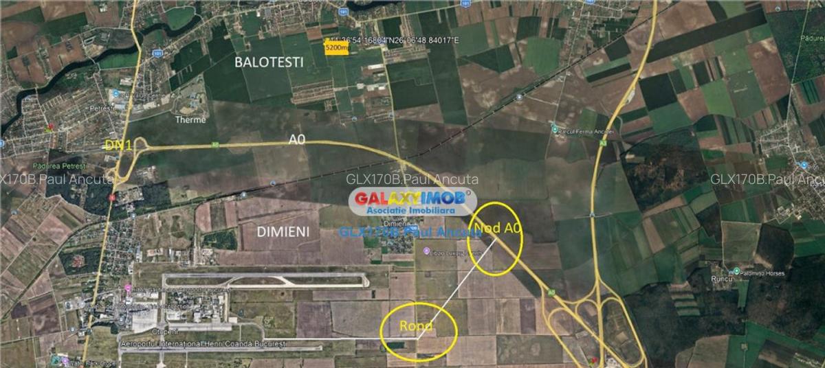 Teren Balotesti 5200 mp acces la 2 drumuri intravilan - 2
