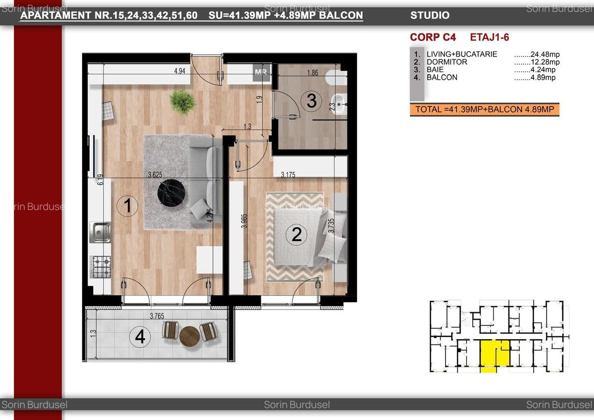 Apartament cu 2 camere semidecomandat în Berceni - 6