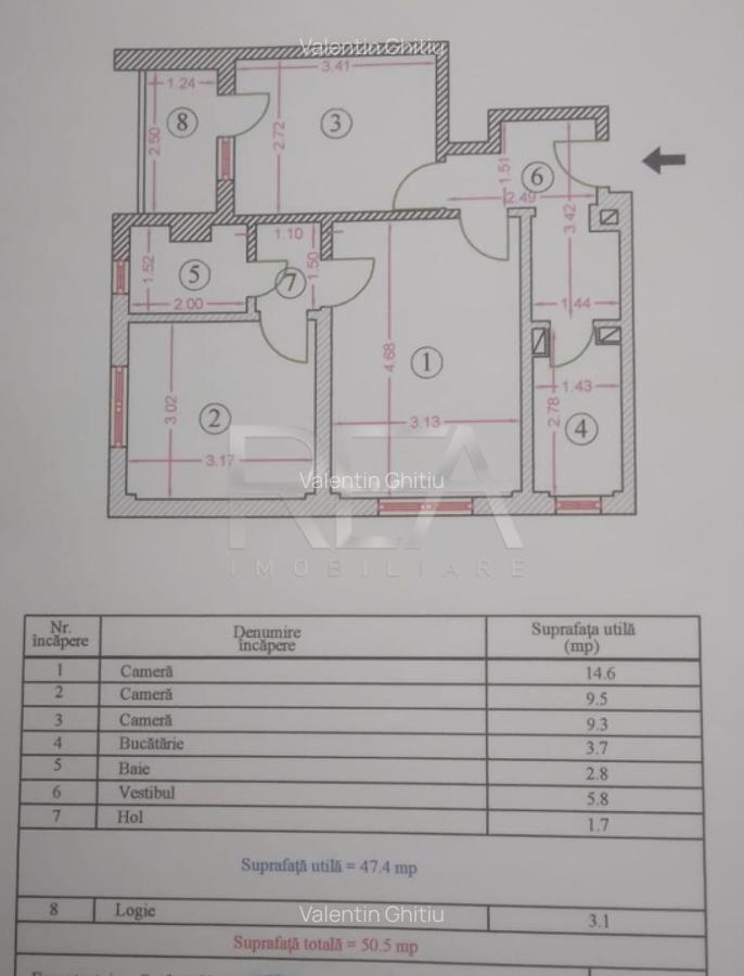 Apartament 3 camere Teiul Doamnei – Aleea Teiul Doamnei, reabilitat - 7