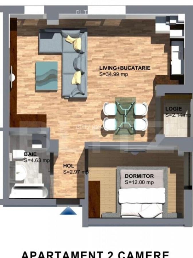Apartament 2 camere, 55 mp, zona Torontalului - 1