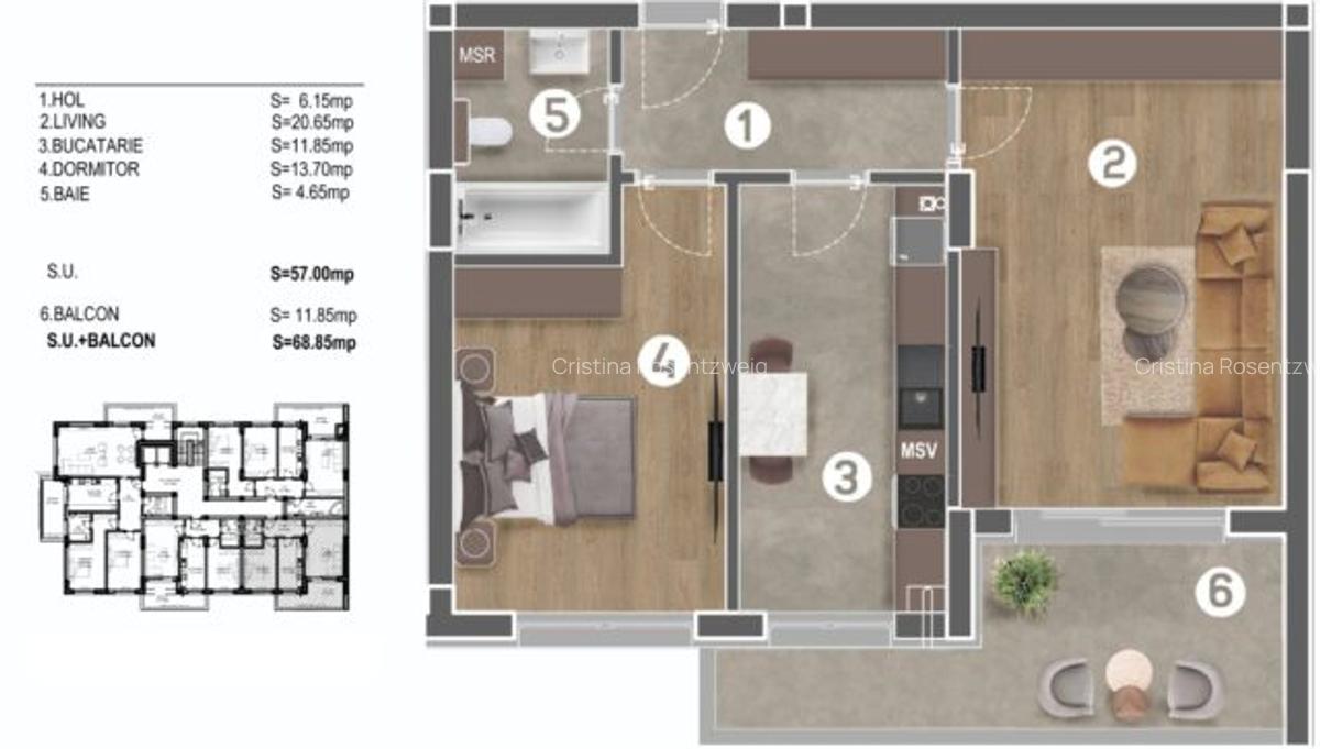 Apartament 2 camere Delta Vacaresti Sun Plaza - 3
