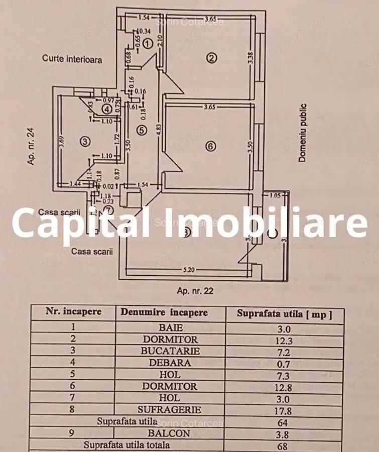 Apartament 3 camere, etaj intermediar, zona Liceul Dl. Tudor - 1