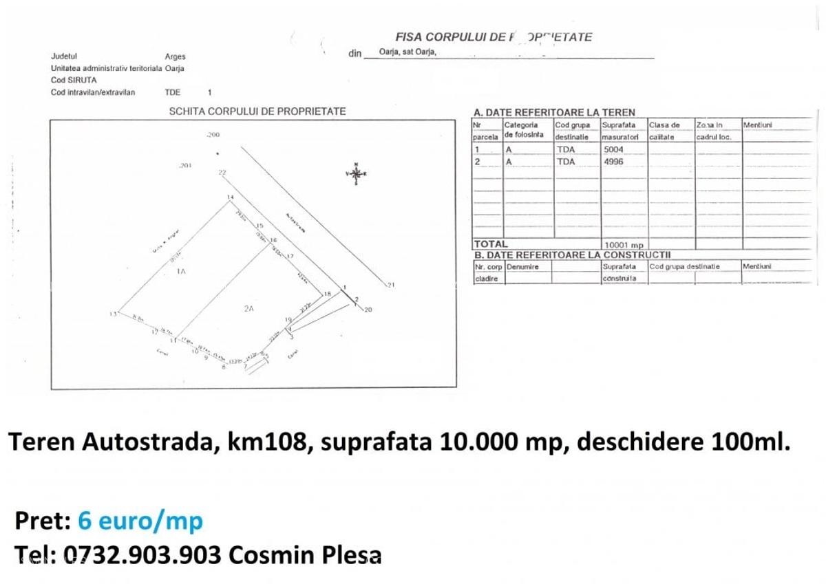 Teren AUTOSTRADA - OARJA, diverse suprafete - 2