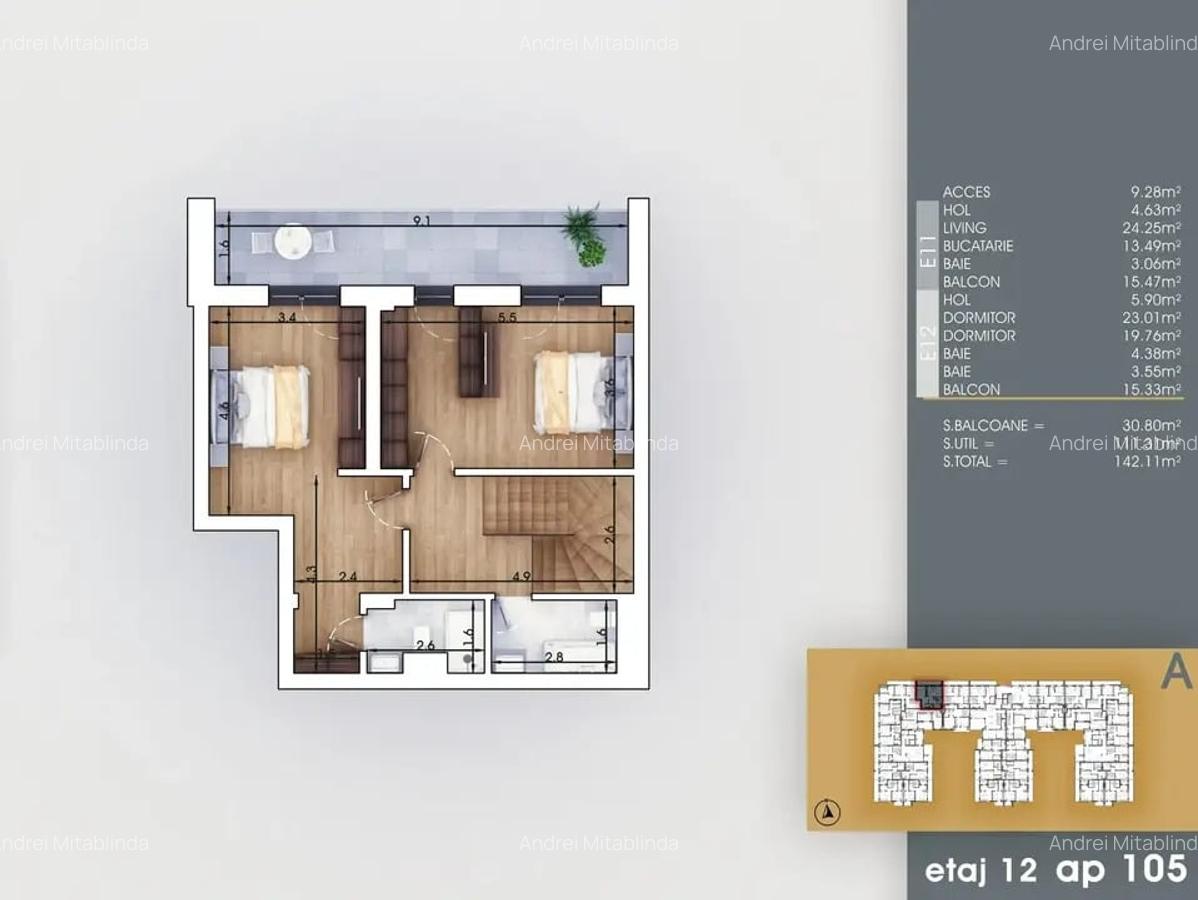 Apartament cu 3 camere decomandat în Theodor Pallady - 3
