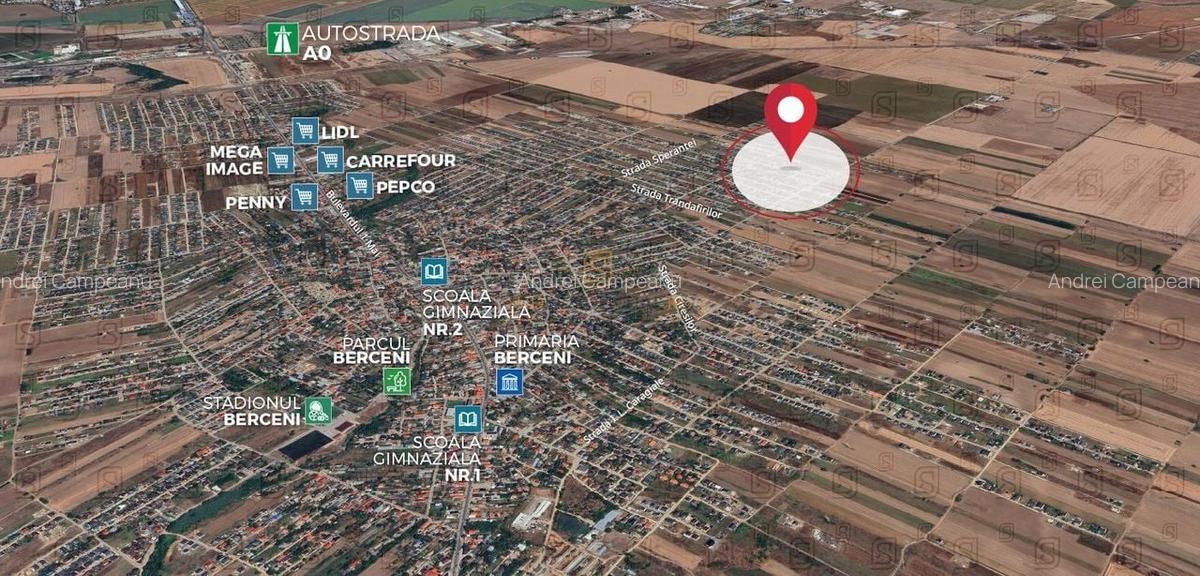 Lot de teren intravilan, 416 mp, deschidere 18.76 ml, Comuna Berceni - 3
