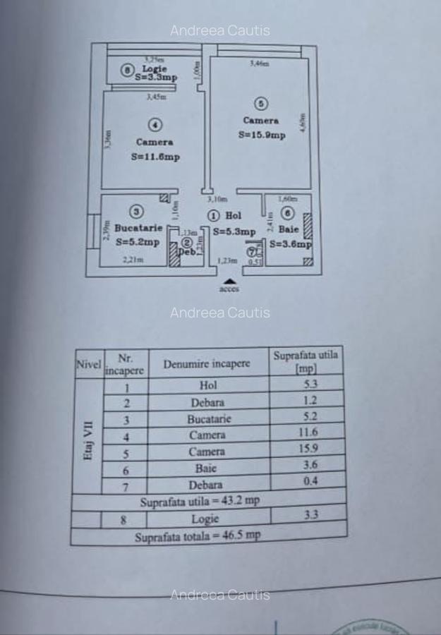 Apartament 2 camere, decomandat, etajul 7, lift, zona Circumvalatiun - 13