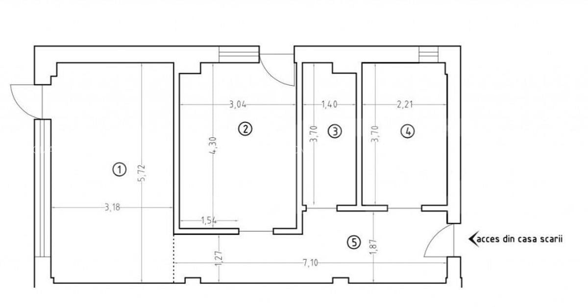 Apartament de vanzare, cu 2 camere, 55 mp, zona Veteranilor - 1