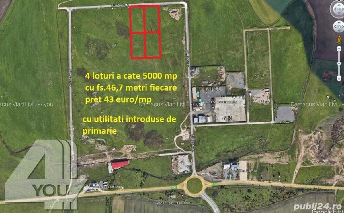 Teren intravilan 5000 mp Zona industriala Nord fs.47 ml cu utilitati - 2