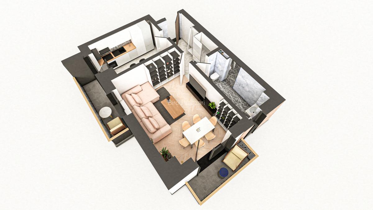 VIȘANI – BRAUS CONFORT - Apartament Tip B - 1 cameră decomandat - 5