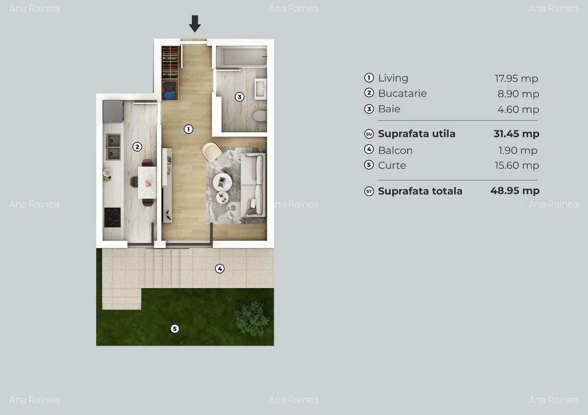 Apartament/ Garsoniera cu Gradina Proprie, Metrou Berceni - 4