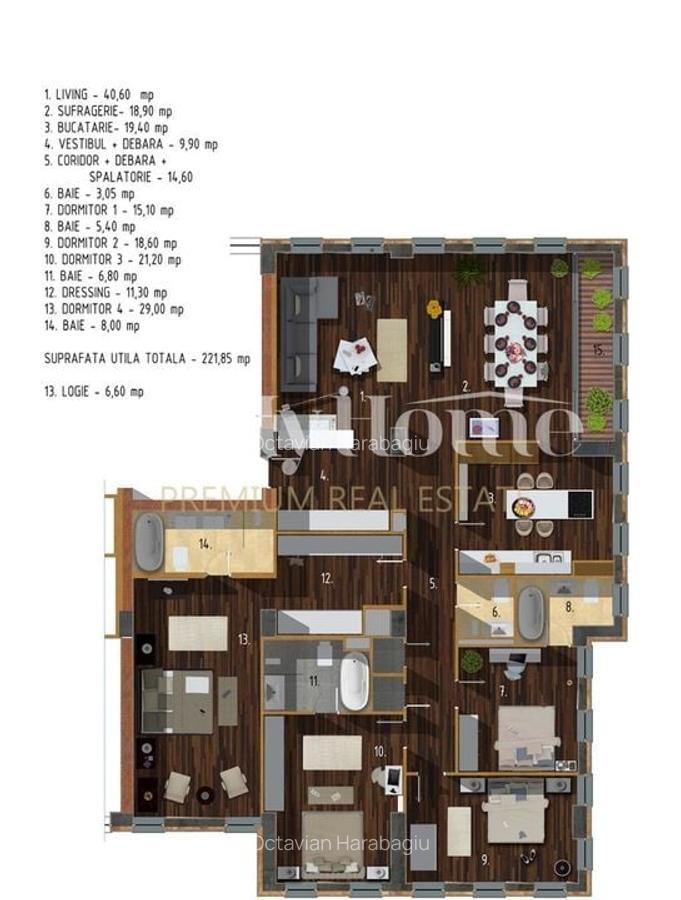 Apartament cu 5 camere decomandat, mobilat în Kiseleff - 23