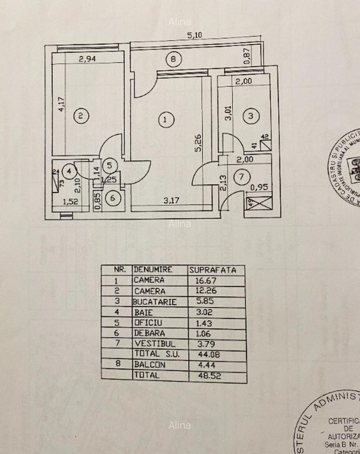 Proprietar Apartament 2 Camere (Obor - Doamna Ghica): 48,52 mp - 12