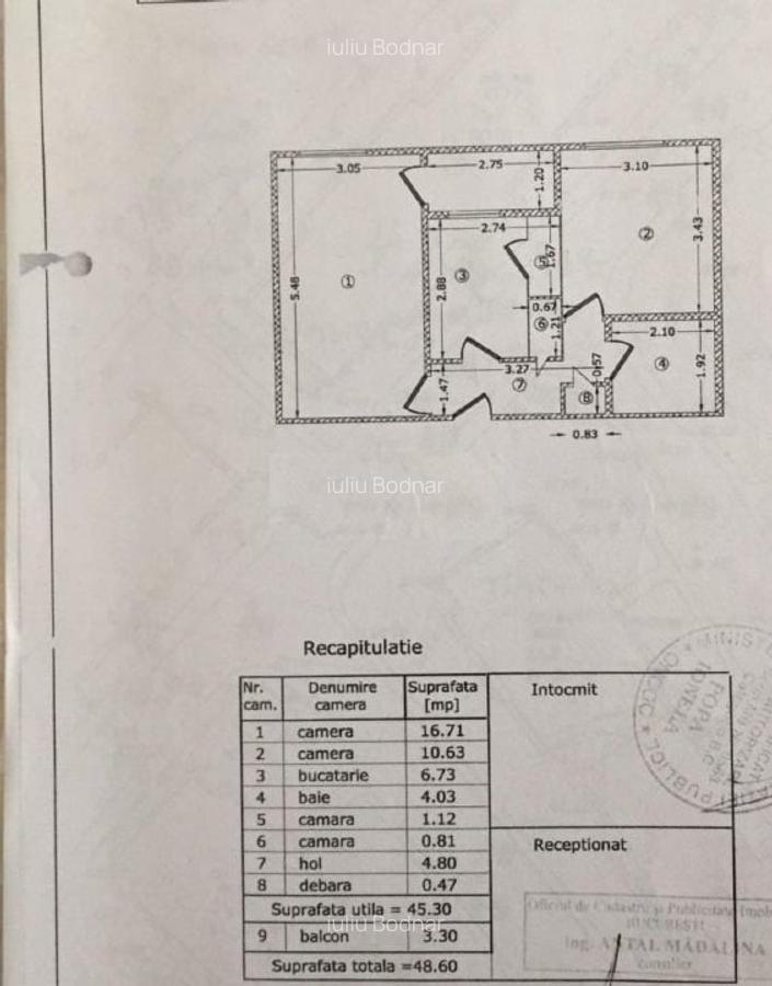 Apartament cu 2 camere decomandat în Tei - 11