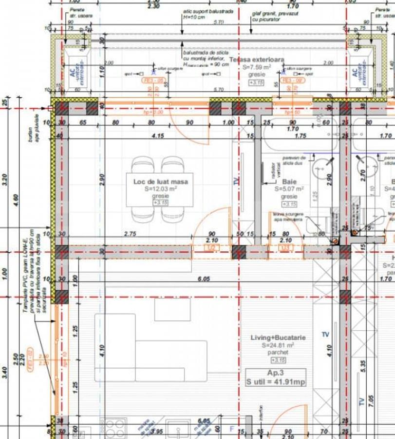 Apartament cu 2 camere, 41,91 mp + balcon 7,6 mp, zona Hotel - 1