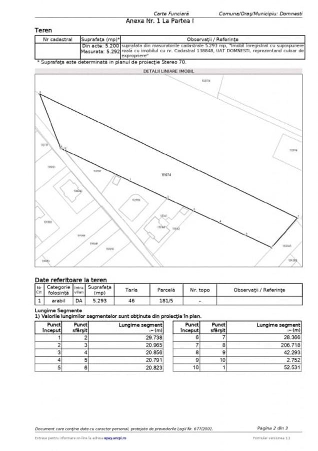 Teren intravilan 5.293 mp-deschidere 42m-Domnesti Ilfov, utilitati la limita - 4