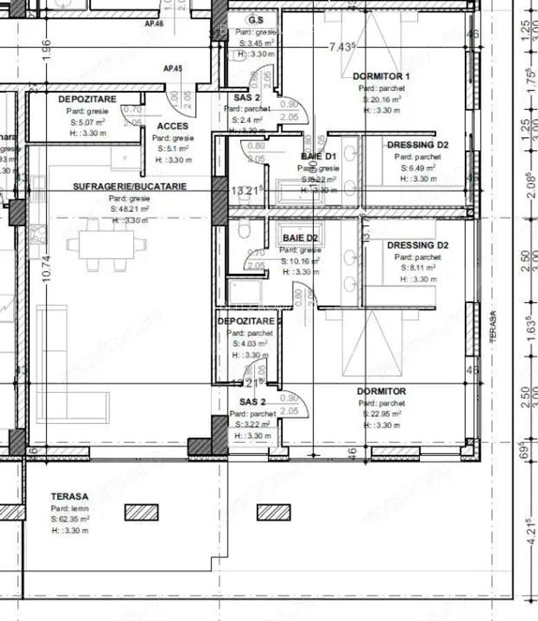 Penthouse de vanzare, cu 3 camere, 148 mp, terasa 62 mp, zona centrala - 1