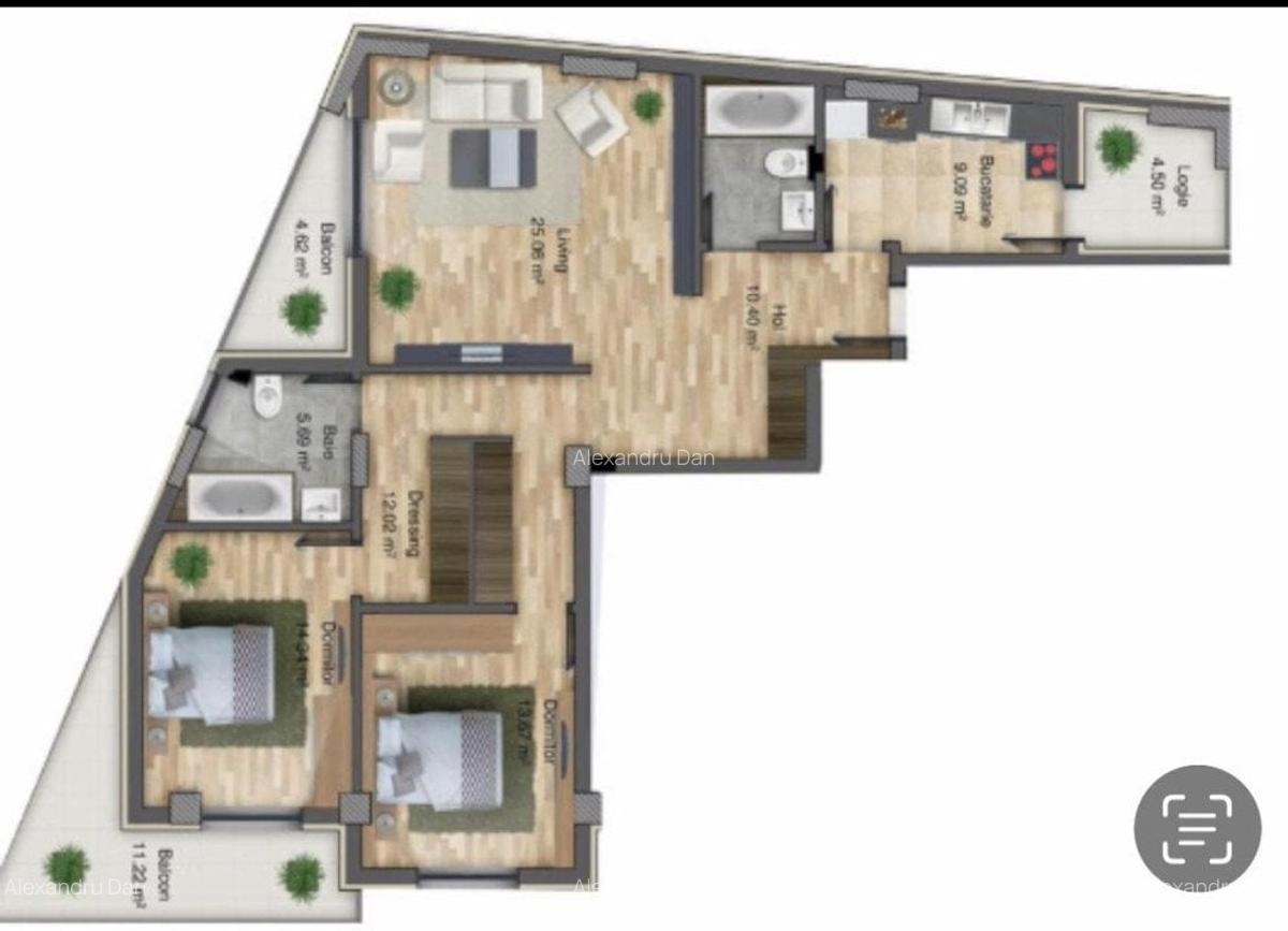 Apartament 3 camere-decomandat-zona 13 Septembrie - 13
