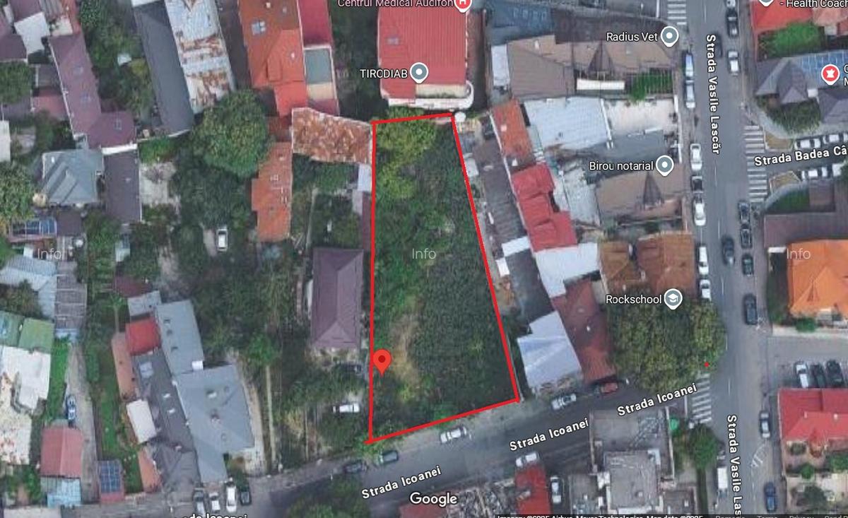 Teren ICOANEI, Autorizare S 2, 1000mp, CU 20.06.25, M2, CUT 3.5 , POT 70%, LIBER - 1