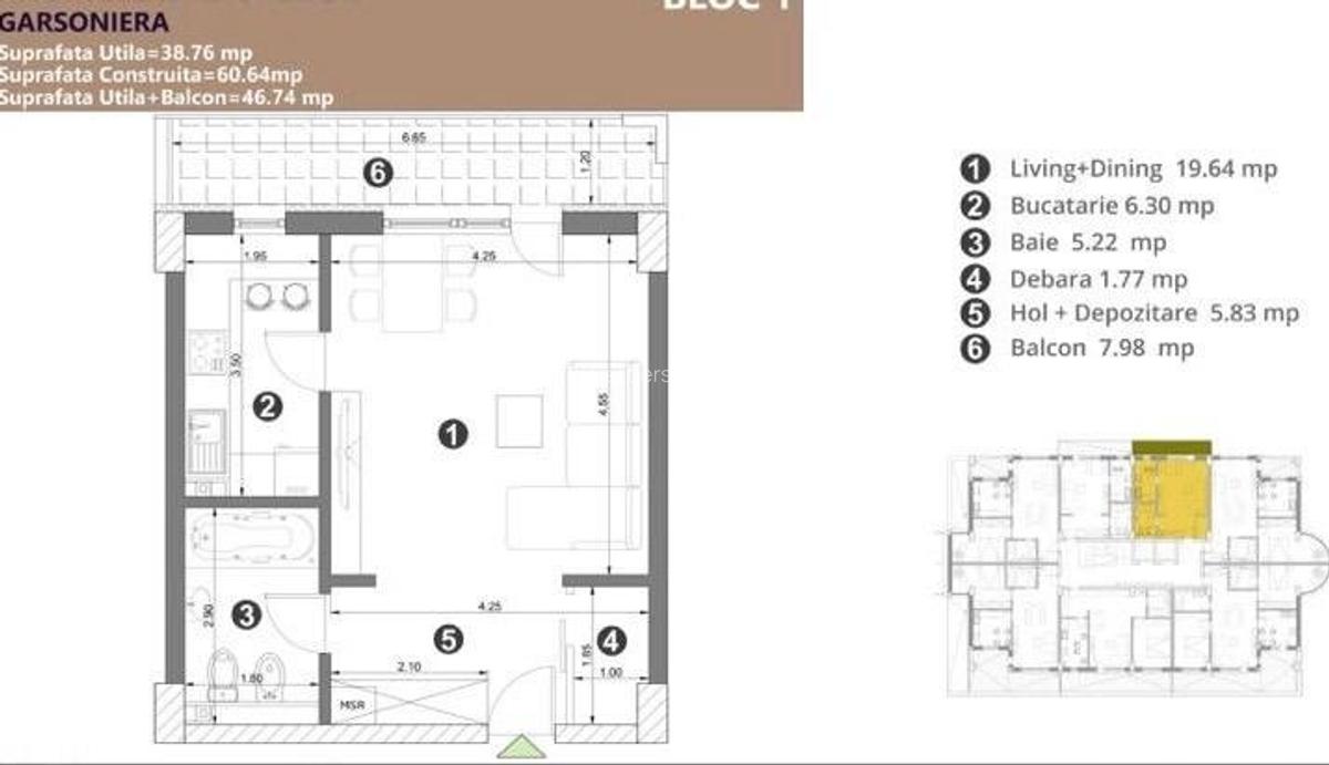 Garsoniera spatioasa- complex rezidential modern | Predare 2026 - 2
