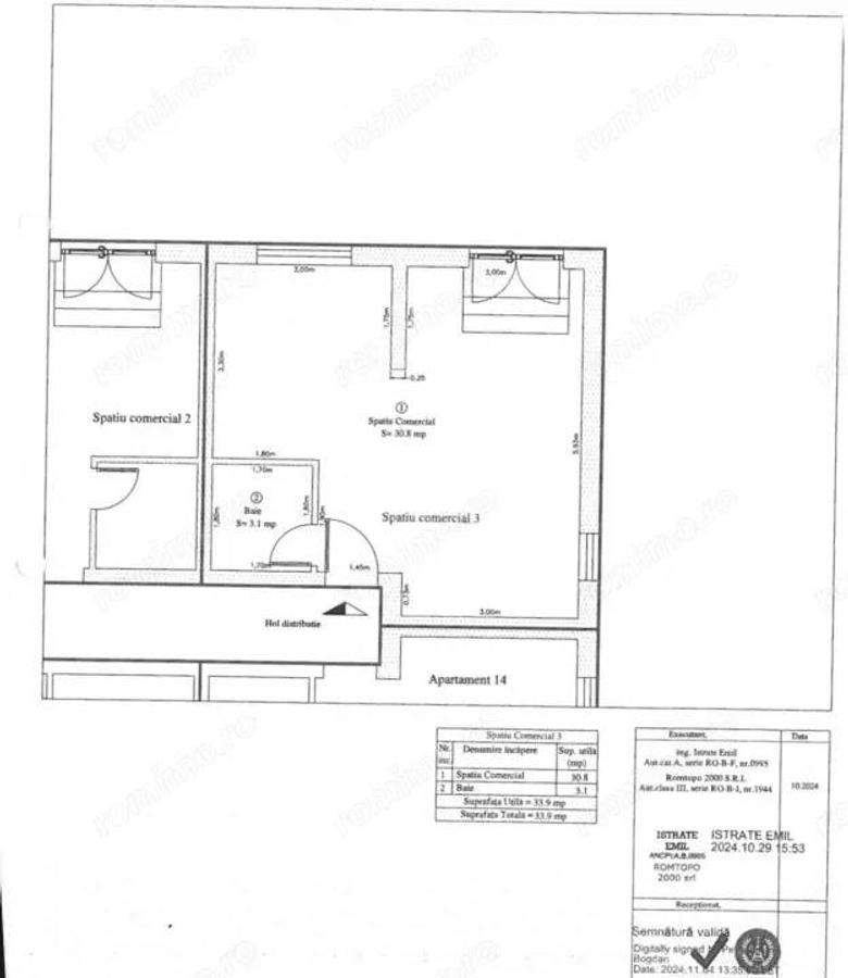2 spa?ii comerciale de 25.3, si 33.9mp, bloc nou, TINERETULUI - CHIAJNA - 2