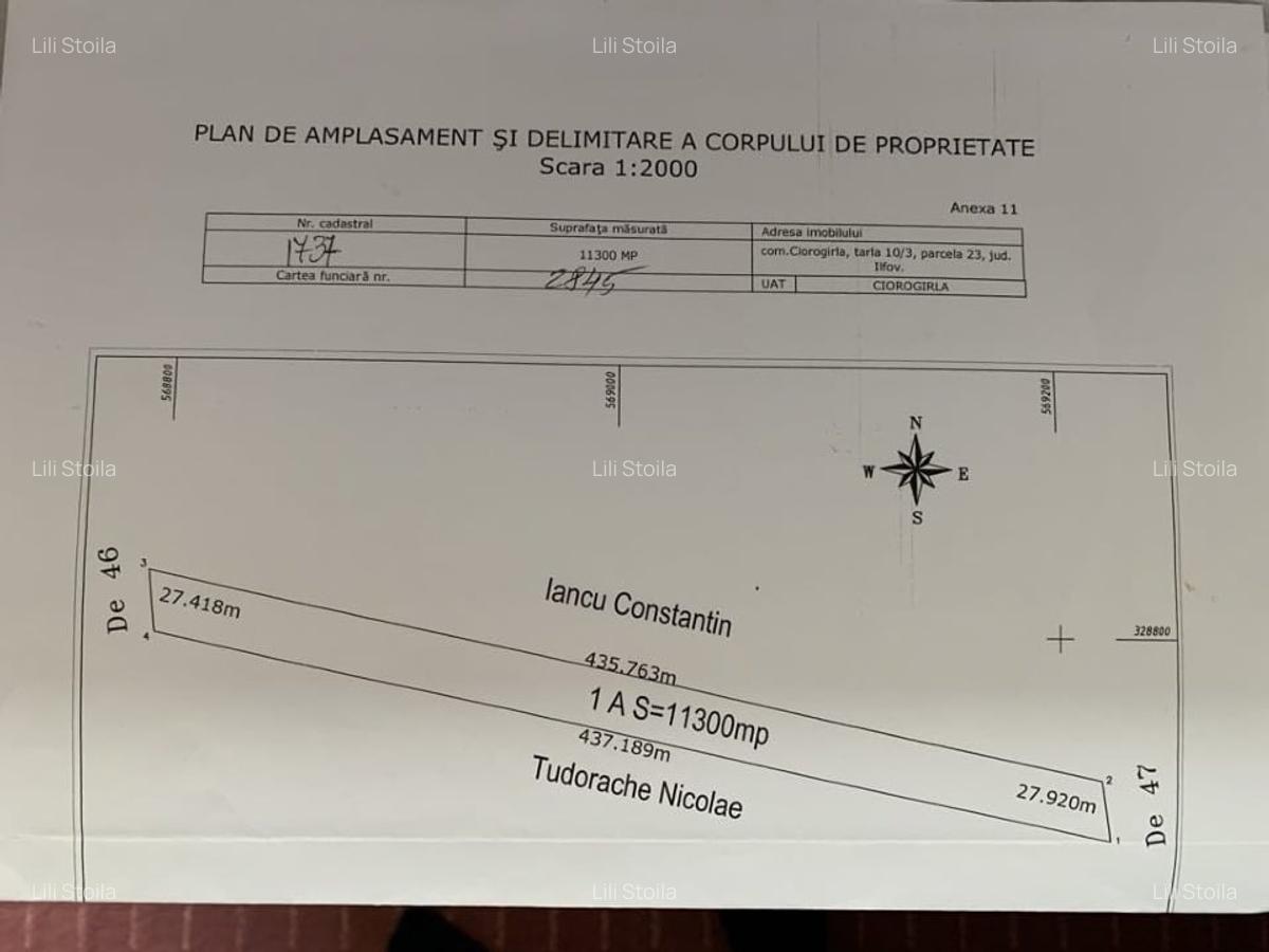 Teren de vânzare com Ciorogirla,intravilan,11300 mp,20 euro - 3
