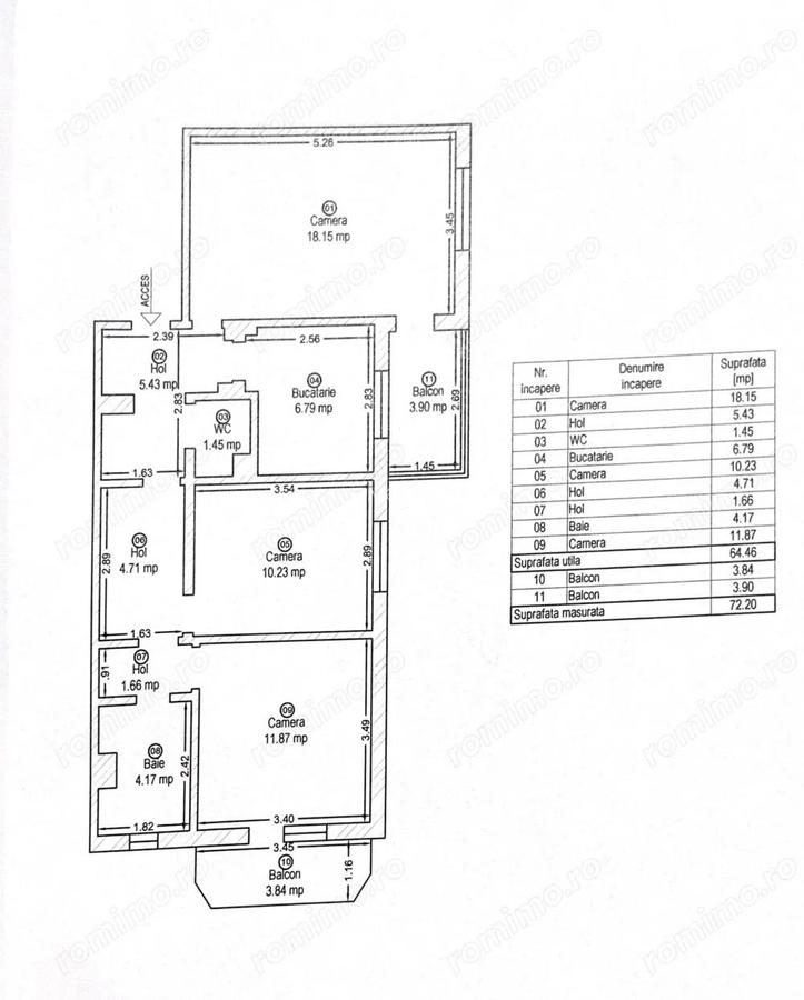 Apartament 3 cam. dec. et 4 cu acoperis si centrala - 1