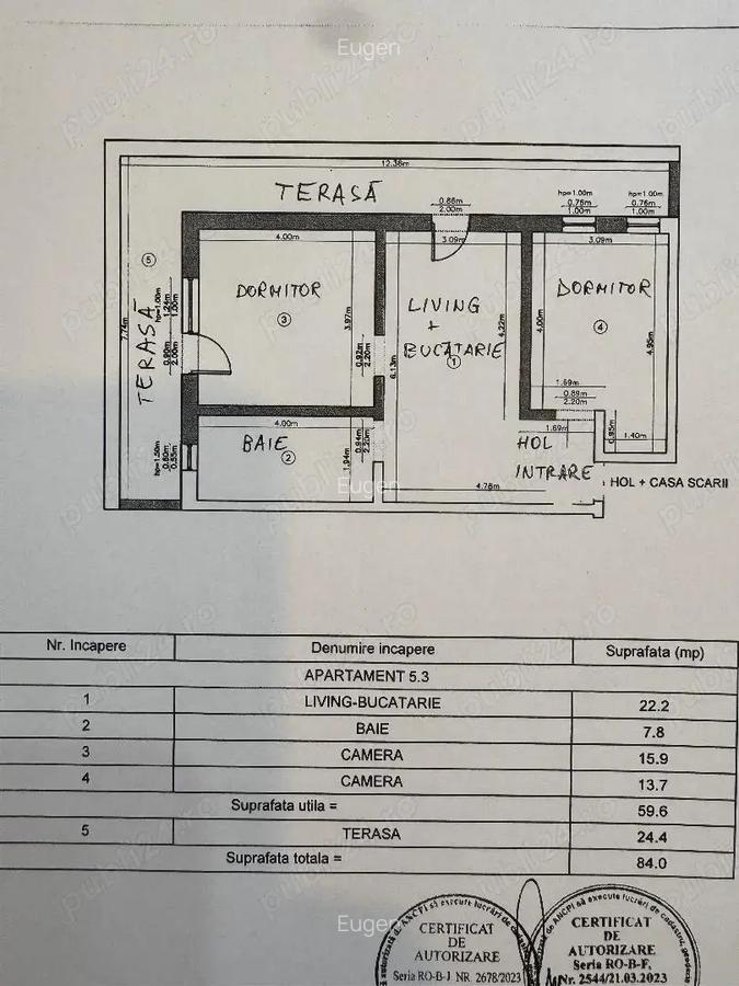 Vand apartament cu 3 camere, finisat, in bloc nou - 6