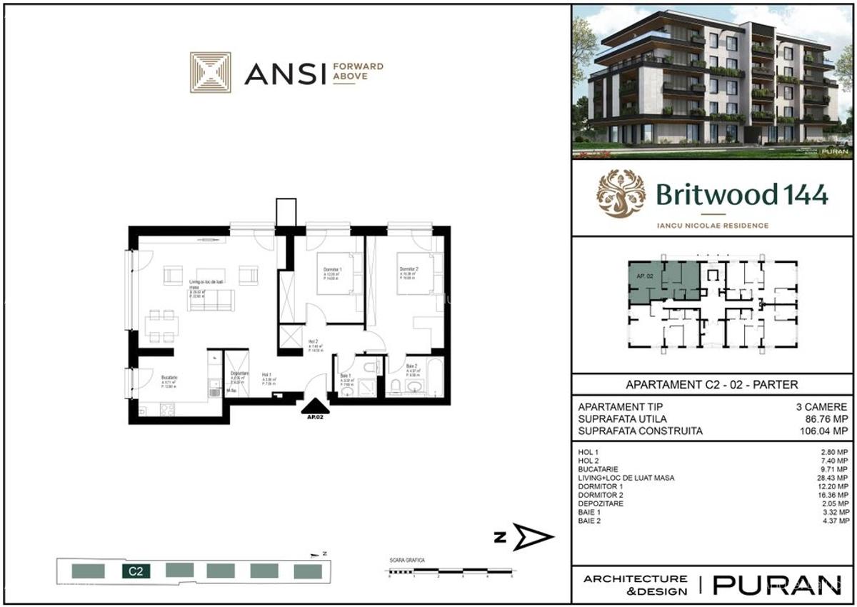 De vanzare apartament 3 camere - BRITWOOD 144, Iancu Nicolae - 2