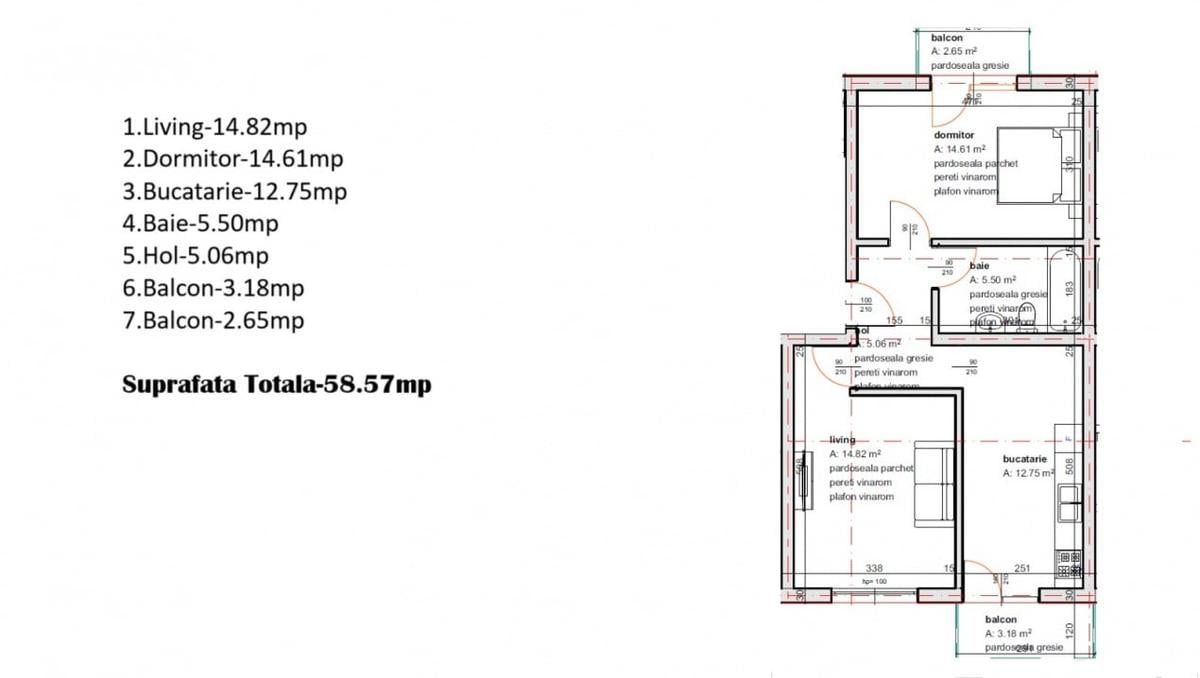 Soseaua Leordeni apartament 2 camere decomandat cu 2 balcoane. - 2
