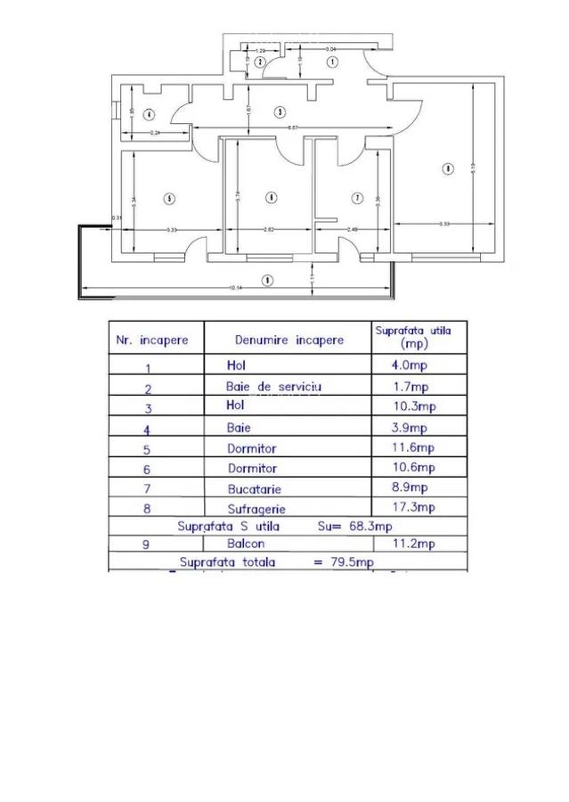 Republicii-z. p. M. Viteazul - 3cam, cf1A, dec,2/4 - 95000eu - 1
