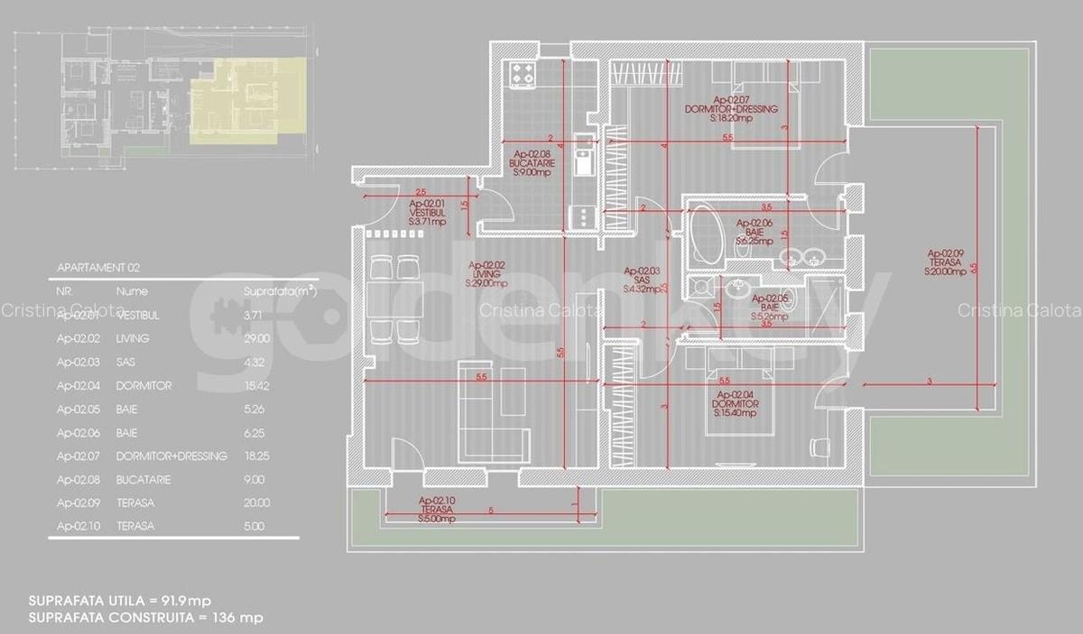 Apartament premium 3 camere | bloc boutique | 25mp terasa - 15
