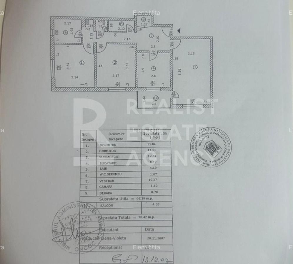 Vânzare, apartament, 3 camere, etaj 1, Str. Cristea Mateescu - 20