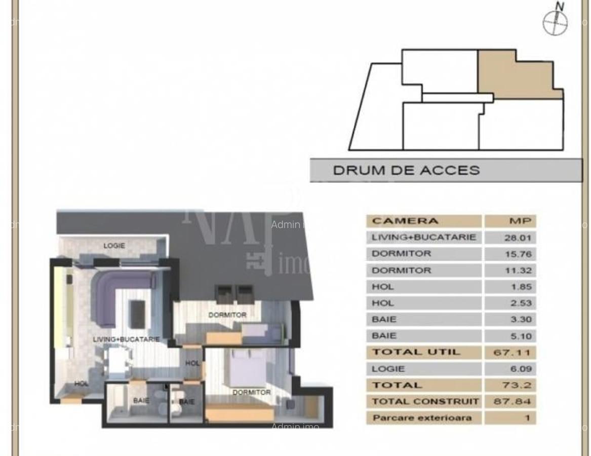 Apartament 3 camere de vanzare in Floresti - 2