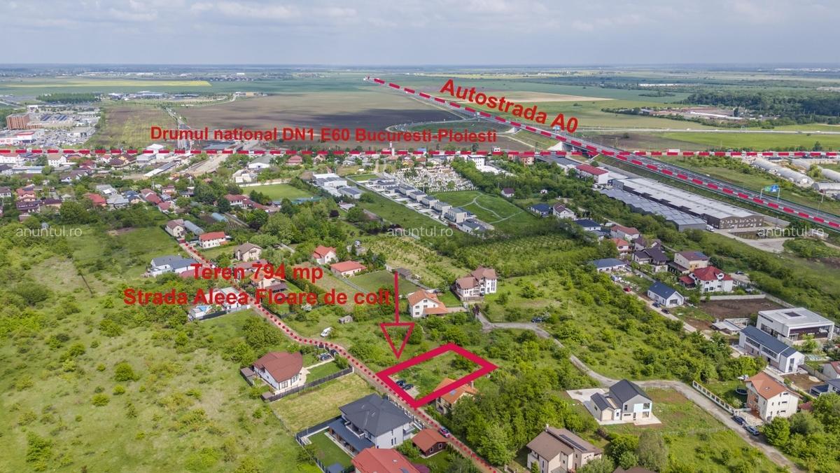 Ilfov Teren 794 mp, Deschidere 22, Petresti-Corbeanca, Adiacent sos.Unirii, 5 min. DN1 - 1