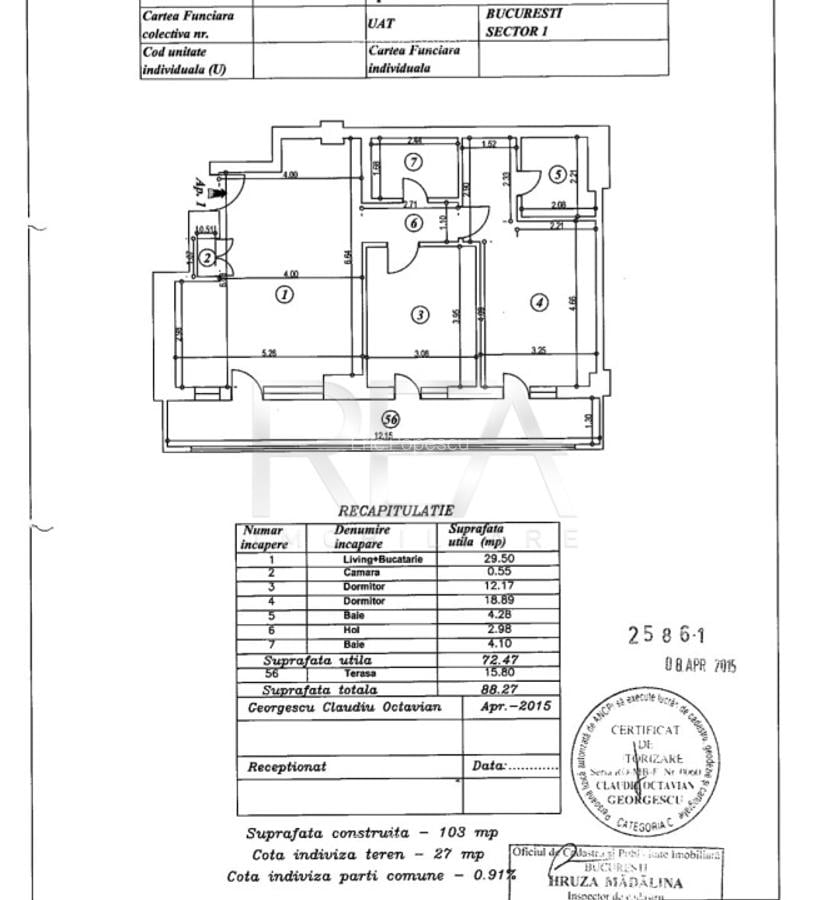 De vanzare: Apartament 3 camere - Baneasa, bloc 2015, balcon generos, 88 mp util - 9