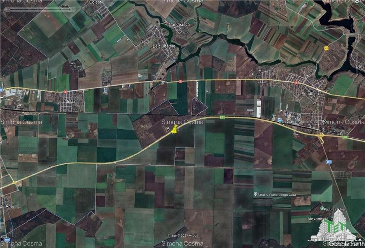 Teren de vanzare Branesti, deschidere la A2, 9000 mp - 1