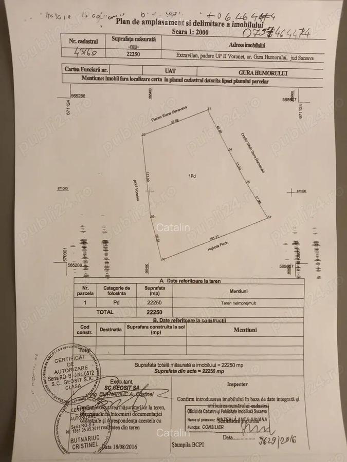 Vand teren Humor - Voronet 22.250 mp - 2