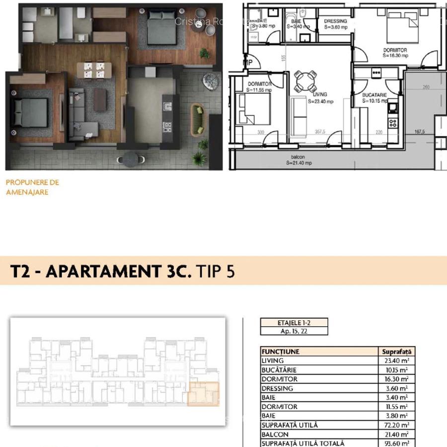 Apartament 3 camere metrou proiect nou - 3