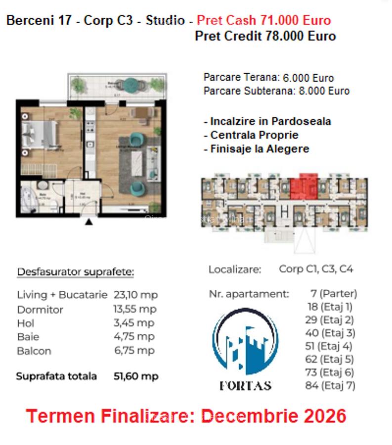 Apartament Tip Studio spatios si dotat cu incalzire in pardoseala-OFERTA CASH - 7