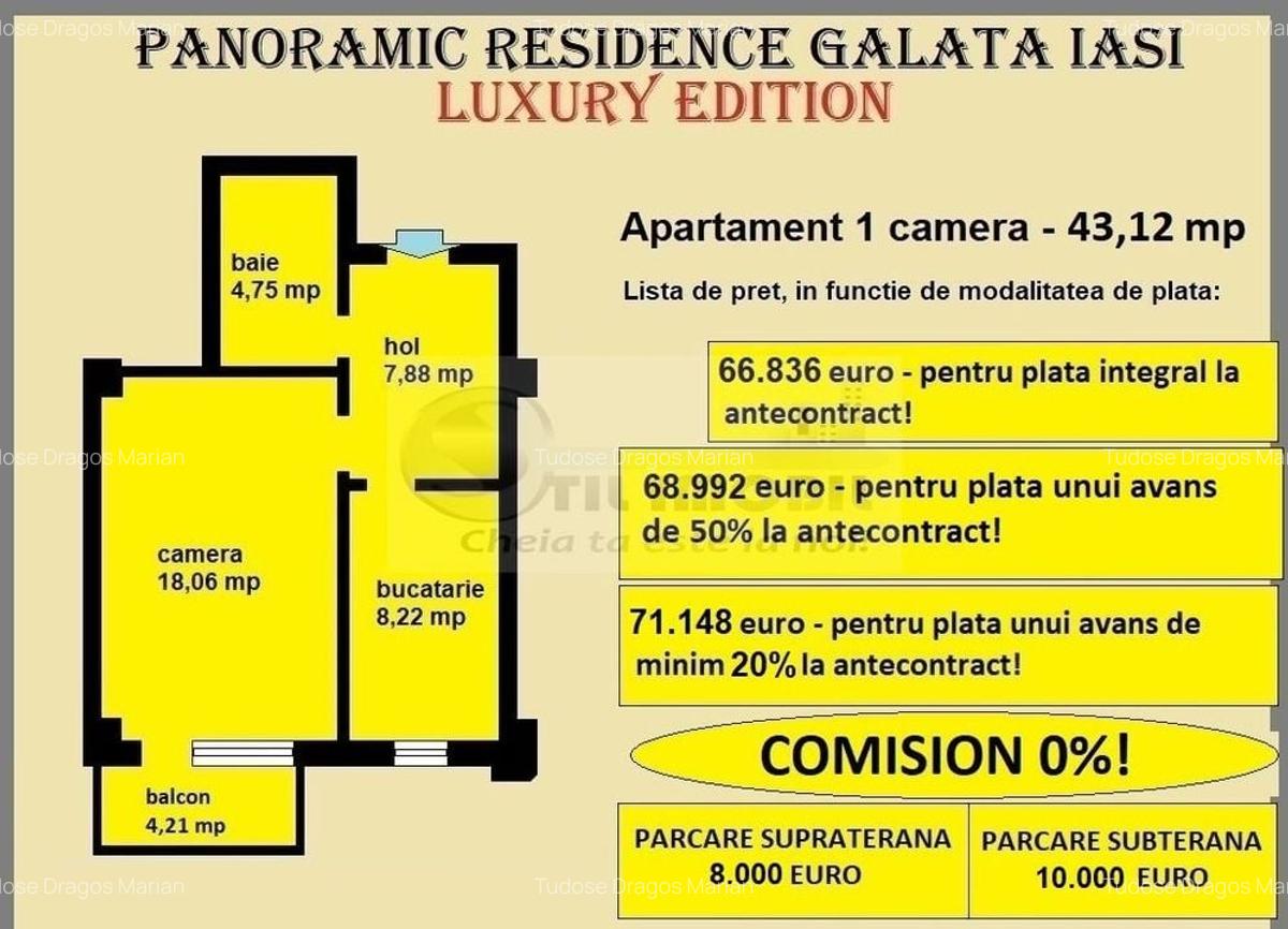 Apartament decomandat de vanzare in Iasi, Galata, 43,12 mp, bloc nou - 2 Apartament decomandat de vanzare in Iasi, Galata, 43,12 mp, bloc nou - 2