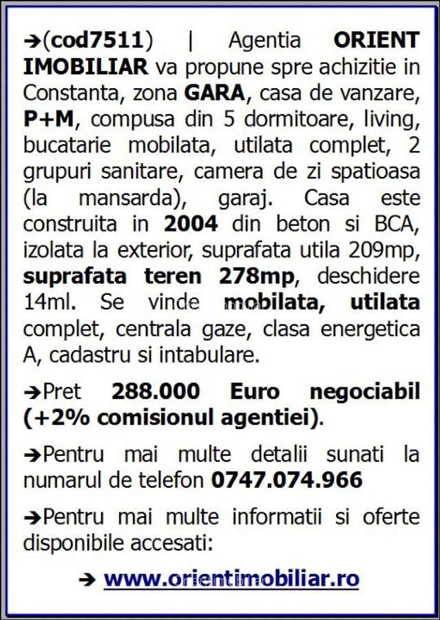 Gara, casa P+M de vanzare, 6 camere, mobilata, Constanta - 10