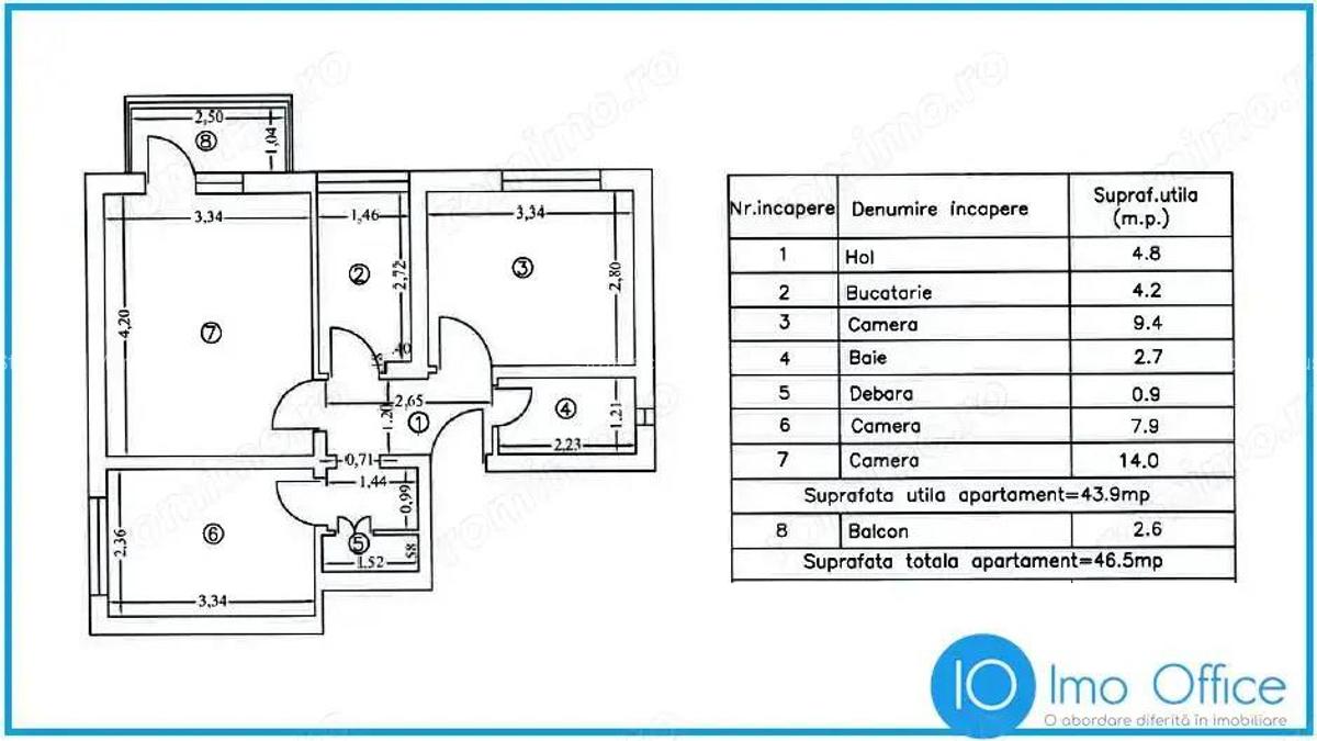 NORD, APARTAMENT 3 CAMERE, ETAJ 1 - 13