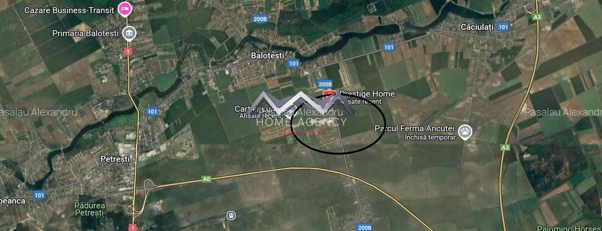 Teren 10.000 mp Balotești - Ideal ansamblu rezidențial, acces rapid, utilități - 1