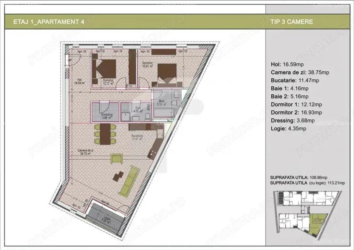 3 camere cu terasa de 62mp in bloc nou, zona Nerva Traian, metrou Timpuri Noi - 4