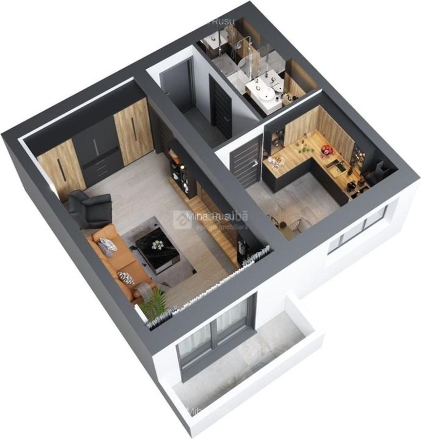 Proiect imobiliar inovator, locuinta smart, 1 camera - 4