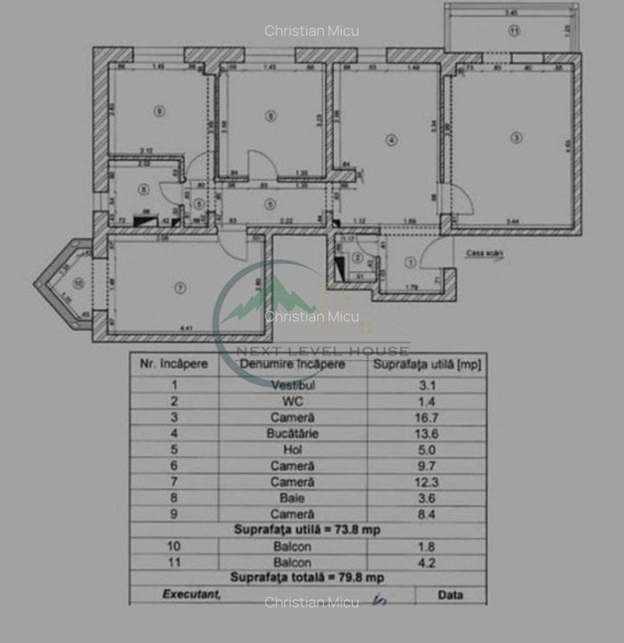 Apartament 4 camere, zona Grivitei - 13