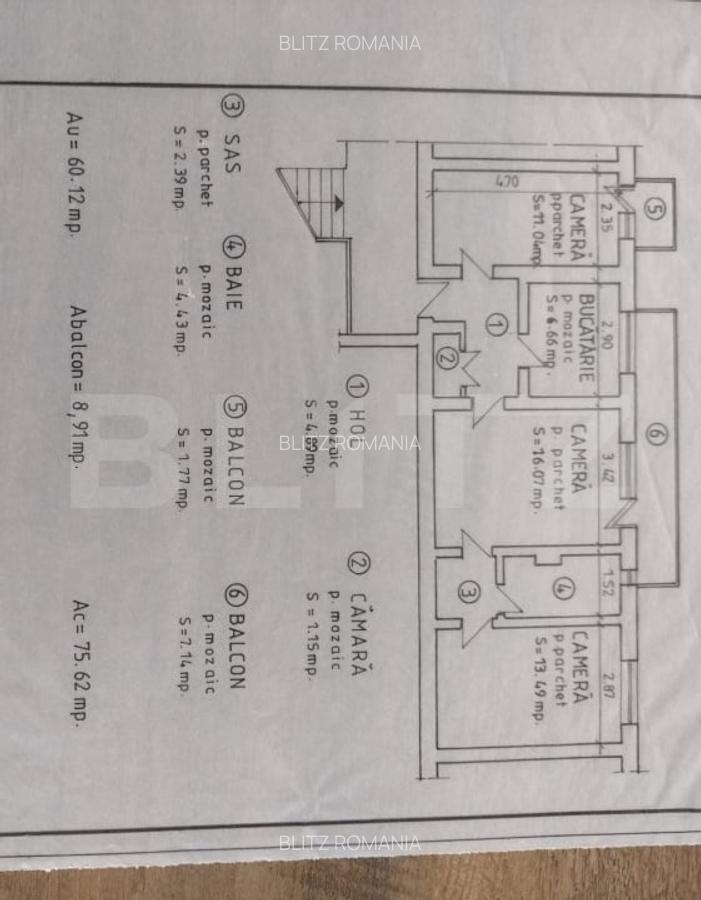 Apartament 3 camere, 62 mp, zona Careiului - 6