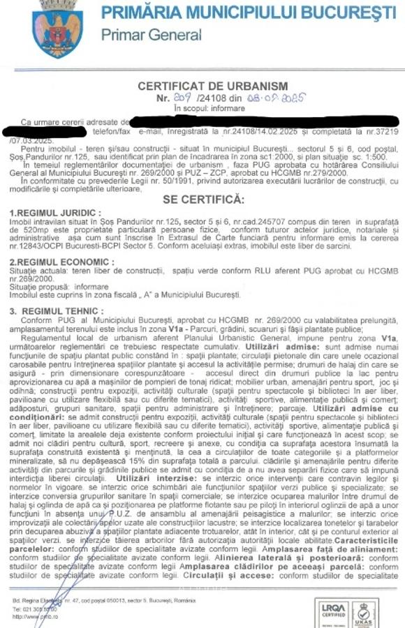 Teren 520mp Cotroceni - 1