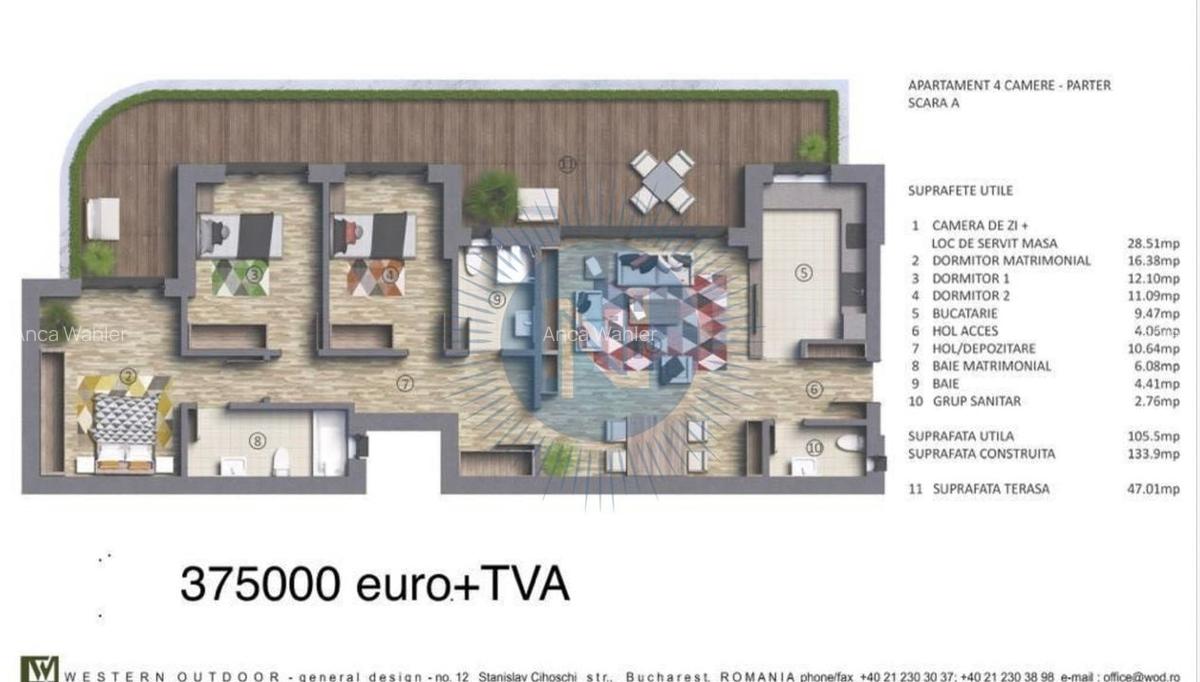 Apartament cu 3  camere in Bloc Boutique Dacia Eminescu - 16