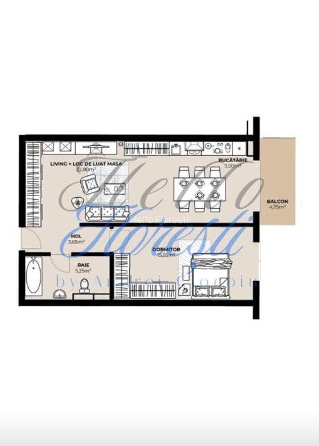 Apartament 2 camere , 48 MP, Ansamblu in constructie, zona Bulgaria, Cluj - 3